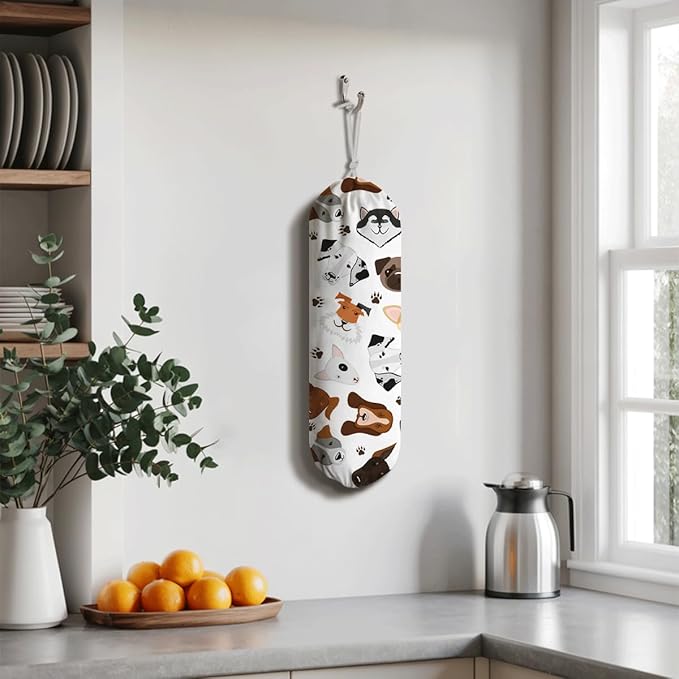 Animal Plastic Bag Holder, Reusable Shopping Bags Storage Organizer Dispenser, Wall Mount Plastic Bag Holders for Grocery Bags, Beach Home Laundry Room Kitchen Decor, Gifts for Women