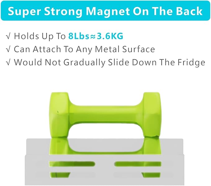 Roysili Magnetic Spice Rack for Refrigerator, Metal Spice Rack Organizer, Magnetic Shelf for Fridge 4Pack Grey