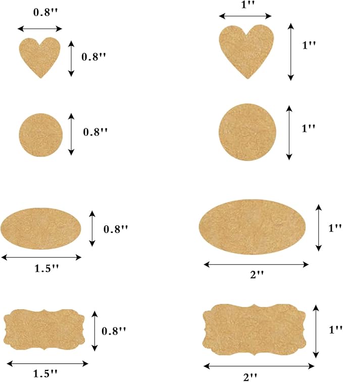 285pcs Natural Kraft Label Stickers, Self-Adhesive Blank Brown Personalized Gift Stickers, Holiday Present Tag Sticker for Store Owners, Containers, Christmas Gift, Essential Oil Bottles