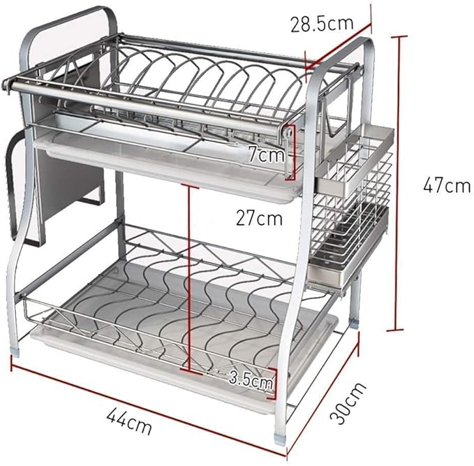 304 Stainless Steel Dish Rack - Kitchen Dish Drain Holder, Efficient Drying & Storage for Dishes, Bowls, Utensils, and Chopsticks - Space-Saving Organizer for Home Kitchen