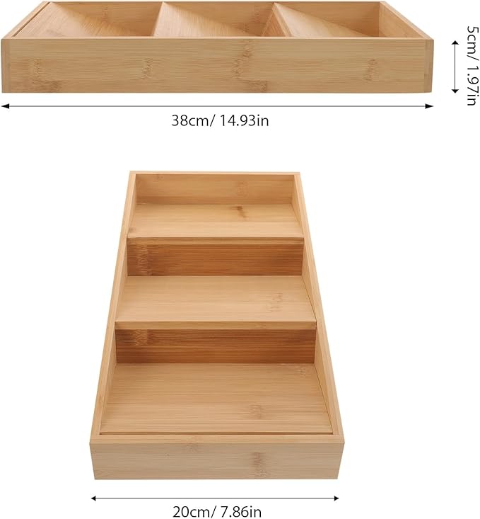 DOITOOL 3-Tier Spice Rack Organizer Counter Kitchen Storage Shelf Seasoning Jar Holder for Cabinet and Countertop Use