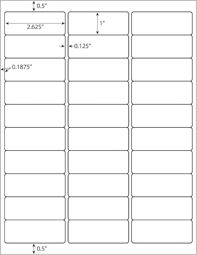 9527 Product 30 up Sticker Labels 1 x 2-5/8 FBA Shipping Address Labels SKU Labels for Laser/Ink Jet Printer, 30 Sheets Total 900 Labels