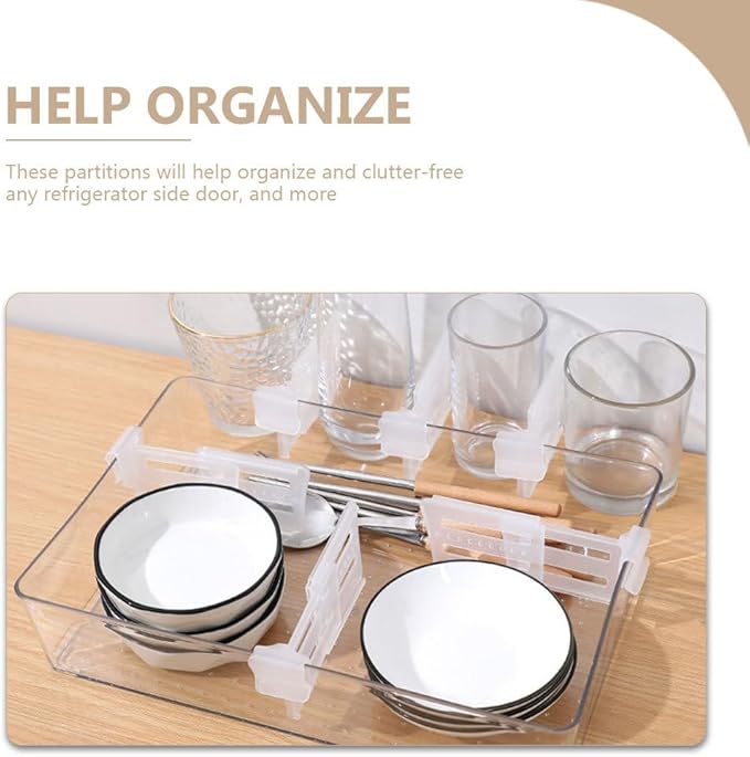 3Pcs Adjustable Refrigerator Dividers – Expandable Fridge Drawer Separator for Side Door Storage Fridge Shelf Organizer Plastic