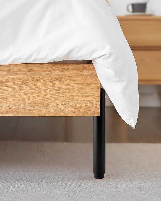 Dresser Legs Set of 4 Adjustable Feet for Furniture Black 4.9-7.2 Inch Metal Legs Stand Table Legs Bathroom Cabinet Feet Extenders Cylinder Bed Support Feet