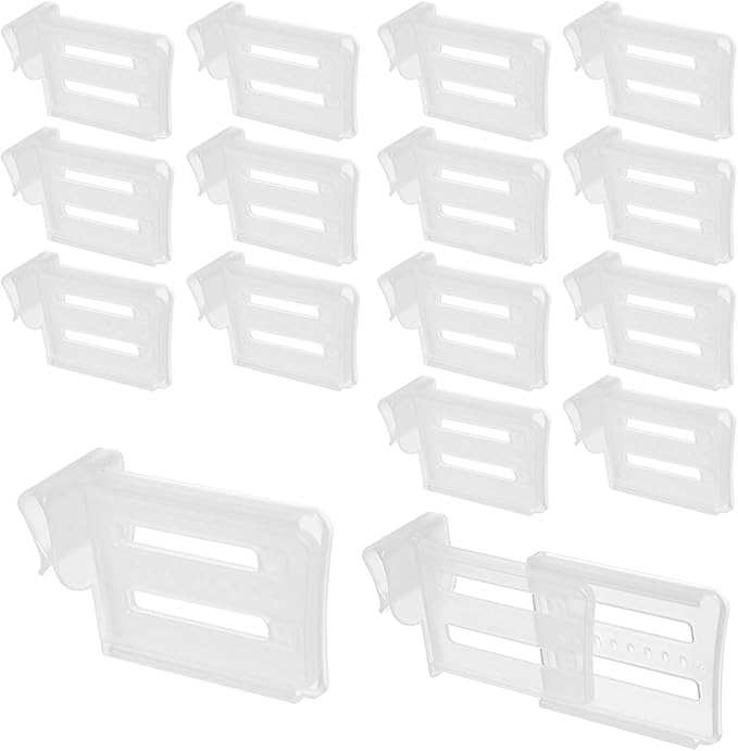 16 Pcs Adjustable Clear Fridge Divider Set, Retractable Fridge Door Organizer Clip, Snap-On Refrigerator Side Door Separators Grid Dividers for Kitchen Food Small Sundries Storage