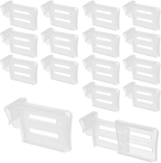16 Pcs Adjustable Clear Fridge Divider Set, Retractable Fridge Door Organizer Clip, Snap-On Refrigerator Side Door Separators Grid Dividers for Kitchen Food Small Sundries Storage