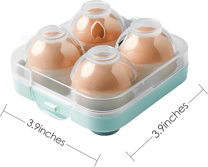 4 Girds Egg Holder Container, Plastic Egg Storage Box Shockproof Protection, Portable Egg Tray Carriage Dispenser for Refrigerator Camping Picnic Travel Kitchen Outdoor (Blue)