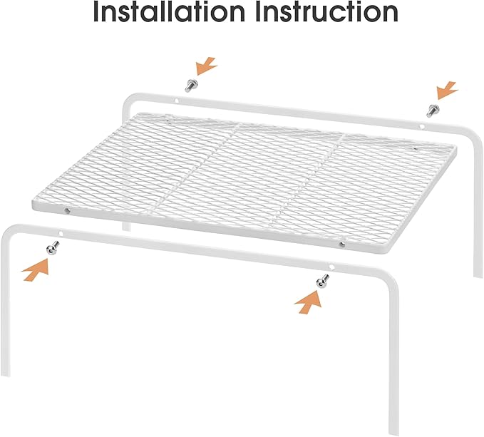 Kitchen Cupboard Organiser-2 Pack Metal Wire Storage Shelf Insert Rack for Kitchen Countertop, Pantry, Cabinet, Fridge