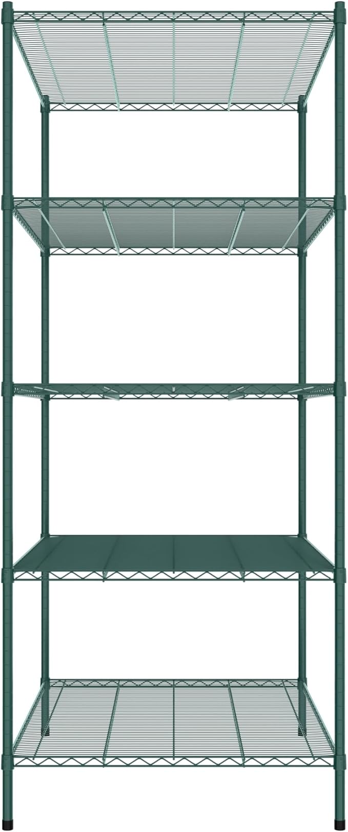 Commercial NSF Listed Green Epoxy Stationary Wire Shelving Kit 36" x 48" x 86", with 5 Shelves Perfect for Warehouse, Walk-in Refrigerator, Freezer, Grocery Store, Restaurant, Dishroom