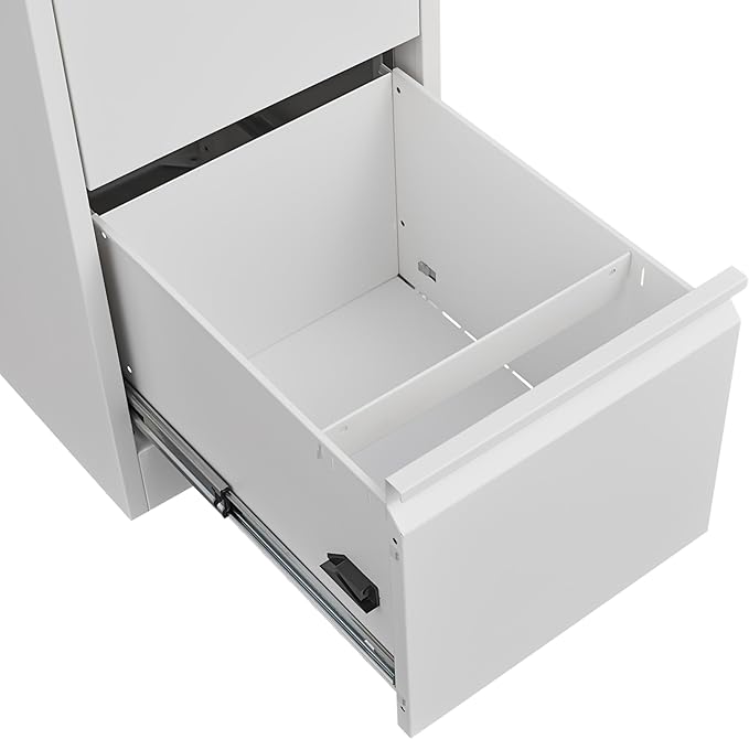 GarveeLife 4 Drawer File Cabinet with Lock, Vertical Metal File Cabinet Organizer for Home Office, Heavy Duty Filing Cabinets Lockable Storage Drawer for Letter/Legal/a4/f4 Size Files White