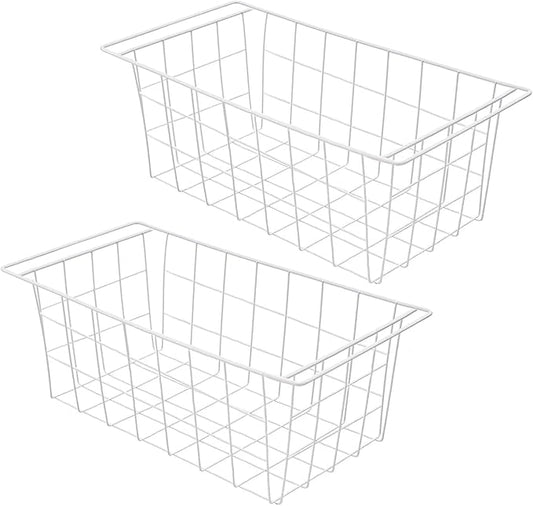 Chest Freezer Organizer Baskets - 16.5" Deep Freezer Bins for Frozen Meats and Food - 2 Pack