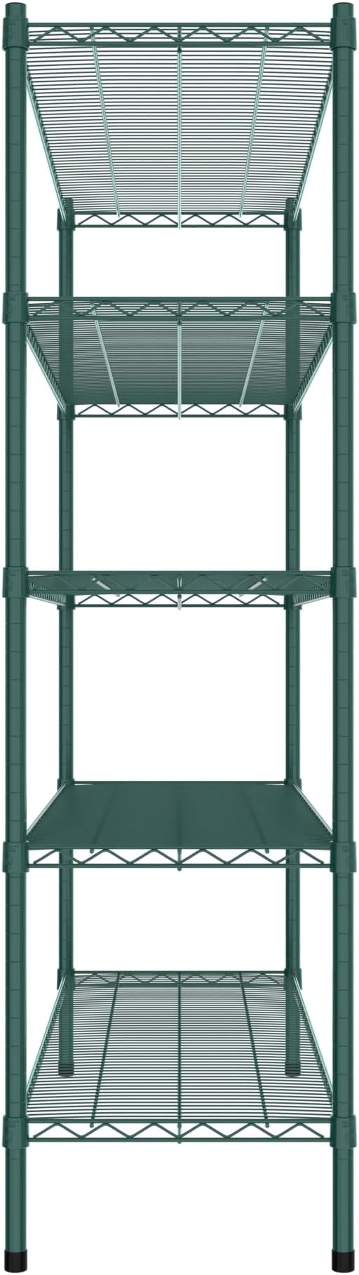 Commercial NSF Listed Green Epoxy Stationary Wire Shelving Kit 18" x 54" x 64", with 5 Shelves Perfect for Warehouse, Walk-in Refrigerator, Freezer, Grocery Store, Restaurant, Dishroom