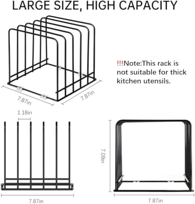 Cutting Board Holder 2pcs Kitchen Cabinet Dividers sheets Bakeware Holder with 5 Slots For Cabinet