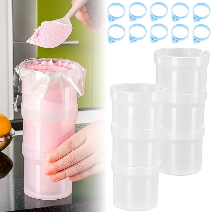 Pastry Piping Bag Holder Stand for Filling, Translucent Clear Plastic Cream Icing Bag Rack, Cake Decorating Tools (2 Pcs)