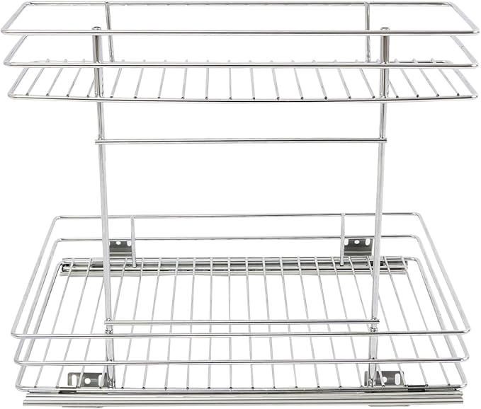 DUSNDULR 2 Tier Under Sink Organizer, 27.95"x12.6"x13" Pull Out Cabinet Organizer Under Sink Slide Out Storage Shelf for Kitchen Cabinet Bathroom