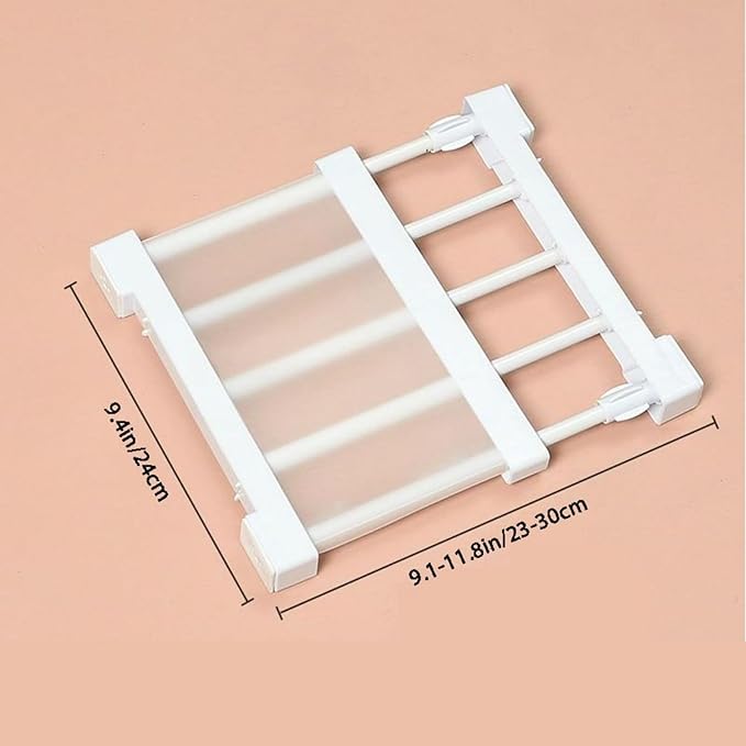 Closet Tension Shelf, 23‑30cm / 9.1‑11.8in Length Rod Expandable Storage Rack Adjustable Organizer Divider Separator Wardrobe Cupboard Hanging Shelves Pack No Slip Grip Cabinets Inside Capacity