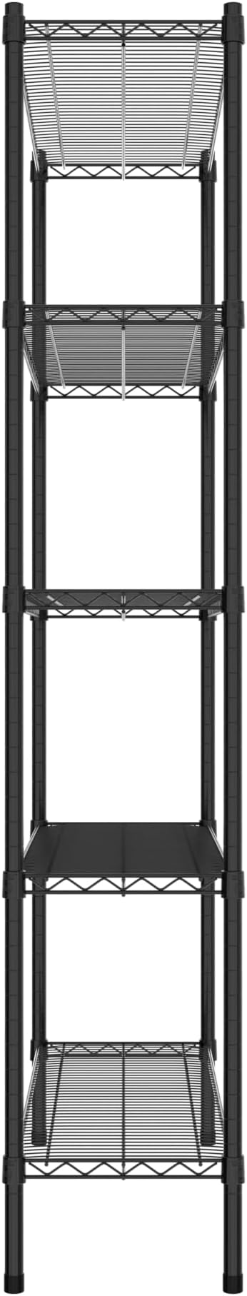Commercial NSF Listed Black Epoxy Stationary Wire Shelving Kit 14" x 42" x 74", with 5 Shelves Perfect for Warehouse, Walk-in Refrigerator, Freezer, Grocery Store, Restaurant, Dishroom