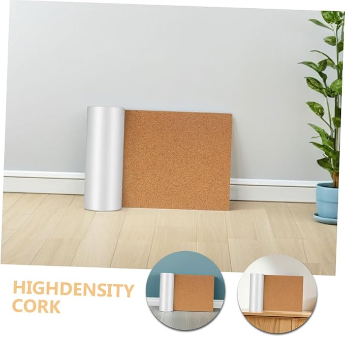 Housoutil Cork Drawer Liners Roll Non-Slip Clean Shelf Liner for Kitchen Cabinets and Bathroom Drawers Flexible Eco-Friendly Noise Reduction Material
