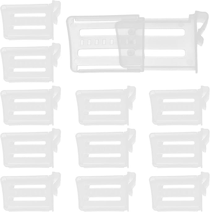 12 PCS Adjustable Fridge Divider, Clear Organizer Clip Retractable Organizer Divider, Plastic Storage Box for Home/Kitchen/Office