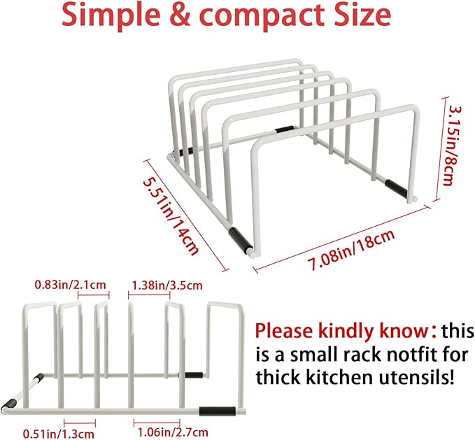 cookie sheet organizer for cabinet for Cutting Boards Baking Sheets, Cookie Pans, Cooling Small Racks Storage Stand and Bakeware,Kitchen Cabinet Countertop Organizer(White,1-Pack)