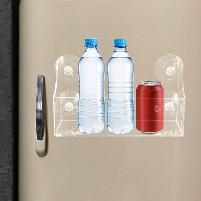 1pc Refrigerator Rack Beverage Shelf Fridge Indoor Plant Mount Shelves Suction Cup Storage Mounted Shelf Clear Cups Wall Mounted Shelves Suction Rack Shower Frige Acrylic