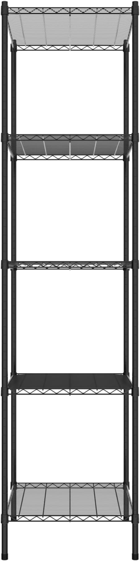 Commercial NSF Listed Black Epoxy Stationary Wire Shelving Kit 24" x 30" x 96", with 5 Shelves Perfect for Warehouse, Walk-in Refrigerator, Freezer, Grocery Store, Restaurant, Dishroom