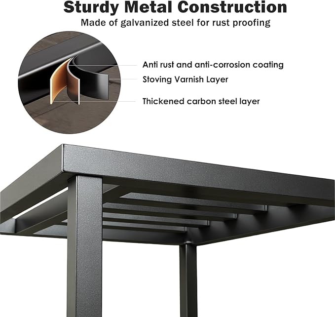 Plant Stand Indoor Outdoor,13 Inch Round Metal Plant Stands Riser,Heavy Duty Wrought Iron Pedestal Holders for Large Flower Pot,Outside Rust-Proof Black Flower Display Shelf for Patio,1-Pack