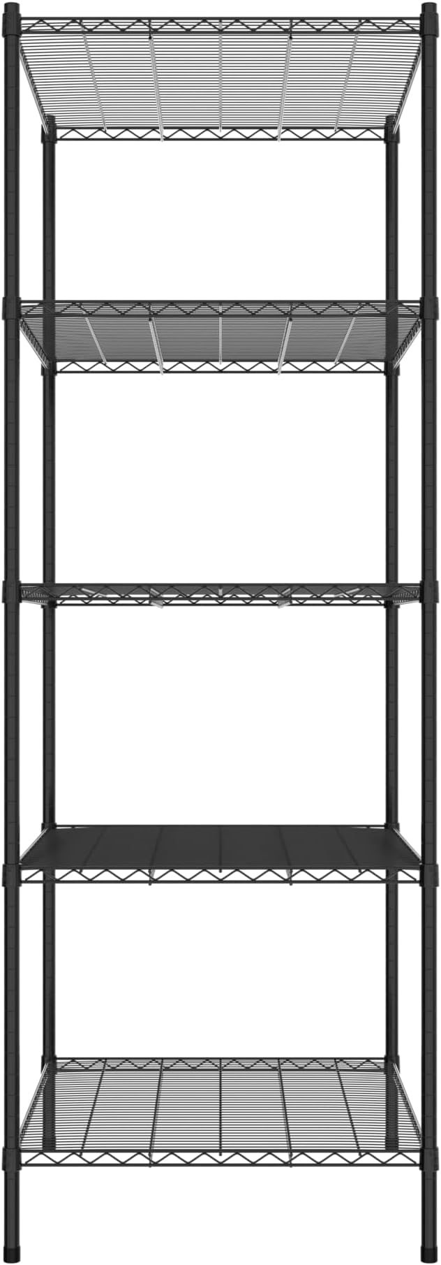 Commercial NSF Listed Black Epoxy Stationary Wire Shelving Kit 30" x 36" x 86", with 5 Shelves Perfect for Warehouse, Walk-in Refrigerator, Freezer, Grocery Store, Restaurant, Dishroom