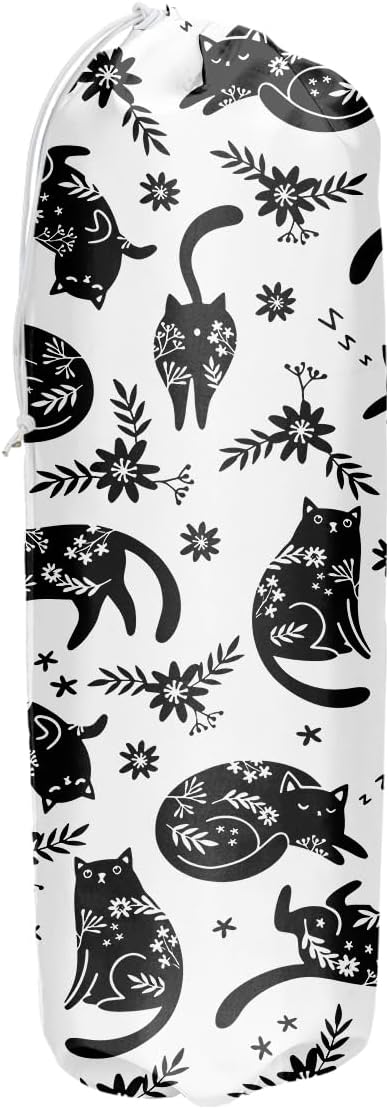 Cat Grocery Bag Holder and Dispenser Cat Plastic Bags Organizer Garbage Shopping Trash Bags Storage for Kitchen Farmhouse Home Decor Housewarming Gifts for Women Friends Cat Lover