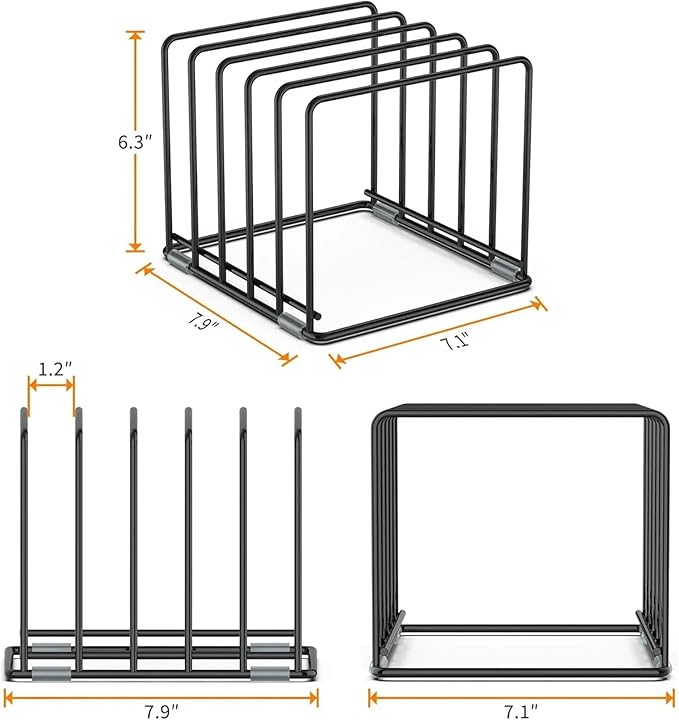 Cutting Board Rack 2pcs Kitchen Cabinet Organizer, Divided Rack With 5 Slots For Chefs,Baker Offer A Space-Saving Solution