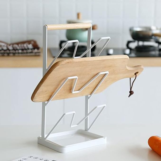 Pots and Pans Lid Organizer 3 Layer Pot Lid Holder Vertical Pot Cover Drainage Storage Rack Chopping Board Organizer for Kitchen