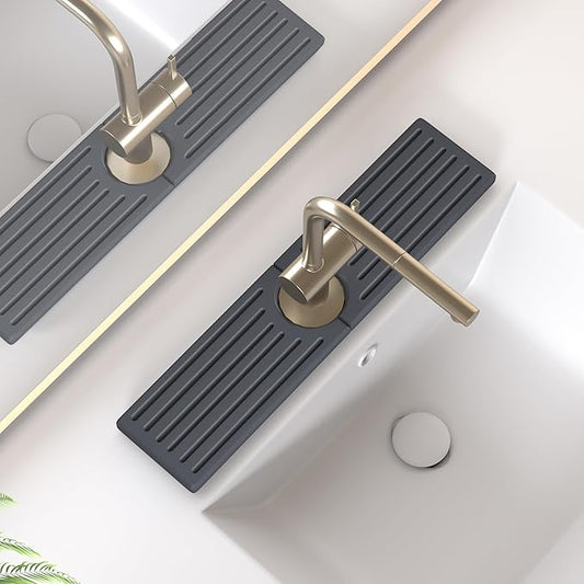 Stone Faucet Mat for Kitchen Sink, Water Absorbing Sink Water Splash Guard, Fast-Drying Kitchen Sink Faucet Mat, Durable Protector and Stone Drying Mat for Kitchen Counter & Bathroom Sink