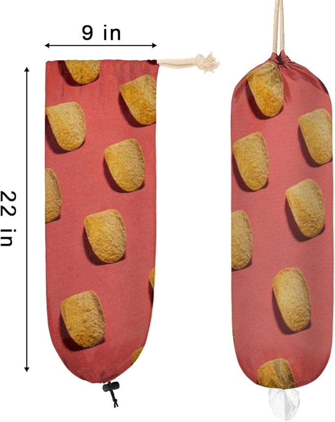 Potato Chips Plastic Bag Holder Wall Mount Plastic Bag Organizer Large Grocery Bag Storage Dispenser Reusable Shopping Bags Carrier for Home Kitchen Travelling