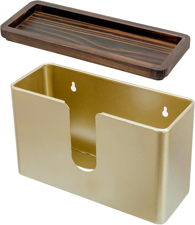 MyGift Gold Paper Towel Holder - Wall Mounted Paper Towel Dispenser & Bathroom Napkin Holder