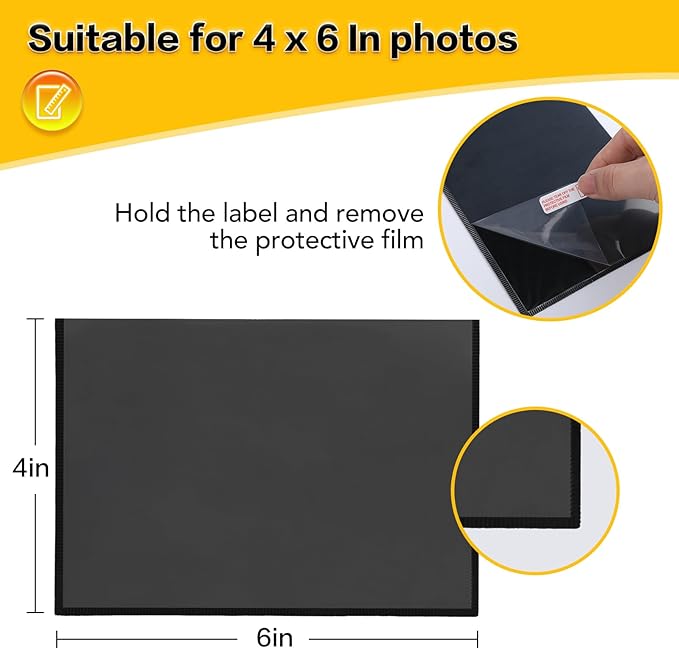 YixangDD 100 Pack Magnetic Picture Frame, 4 x 6 Inches Fridge Magnetic Photo Frames, Magnetic Photo Frames for Refrigerator, Home, School, Office (Black)