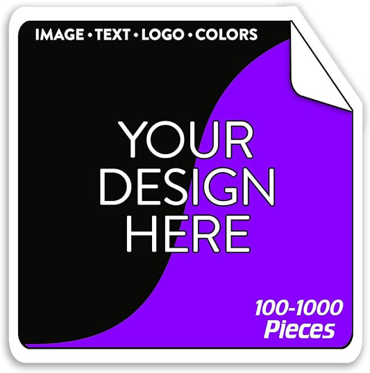5-1000 Custom Vinyl Stickers - Upload Your own Image, Text, Design, Logo - Personalized Logo Labels for Handmade, Packaging, Bottle, Jars, Candle, Brand Stickers (White, 1.5x1.5 Square)