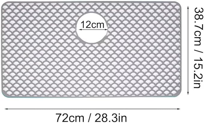 SEEK RARE Kitchen Sink Mat 28.3 x 15.2in Silicone Sink Mat Non Slip Sink Protector for Farmhouse Kitchen Grey A