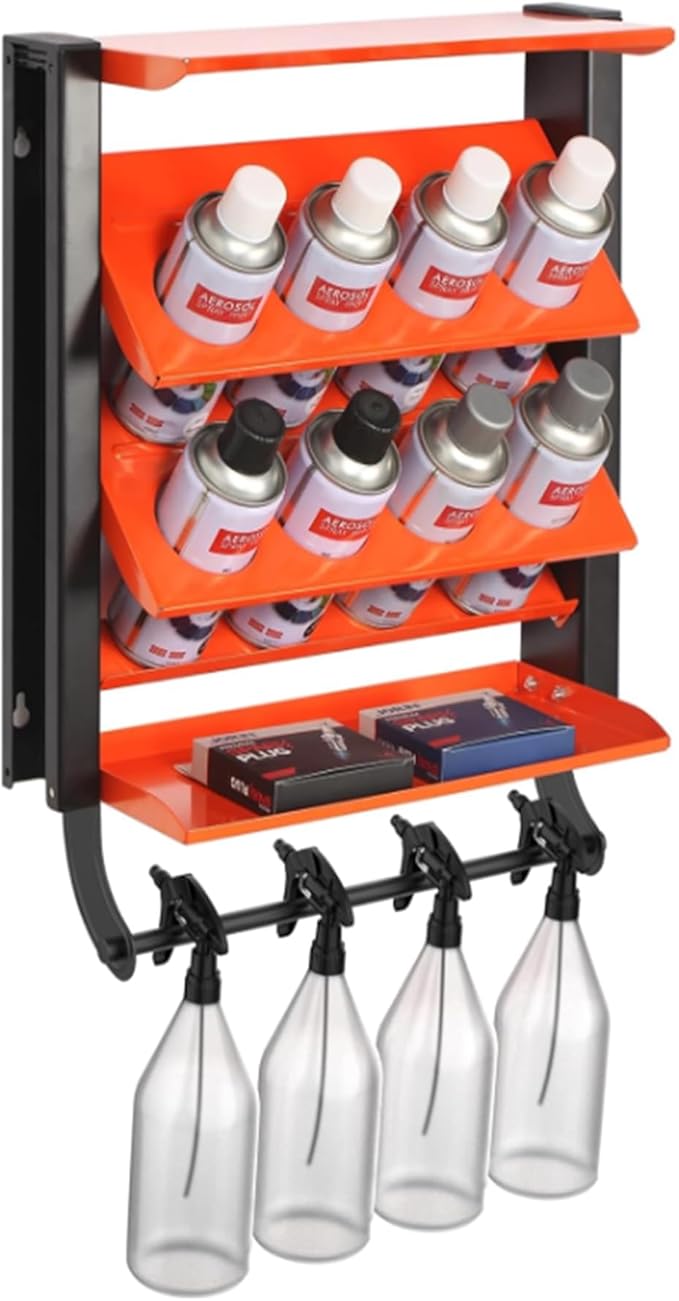 TORACK Spray Paint Can Holder Wall Mount, Heavy Duty Metal Spray Can Holder for Garage, Paint Can Storage Rack for Shop, Holds Up to 100 lbs