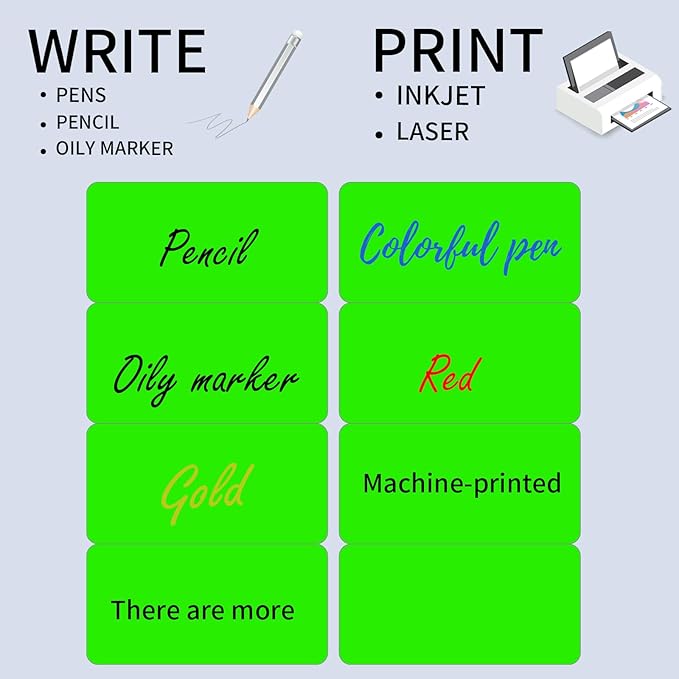 YEGAWEN Shipping Labels Stickers, 2"×4" Printable Mailing Label for Laser/Inkjet Printing- Matte, Permanent Adhesive Labels Stickers (Fluorescent Green)
