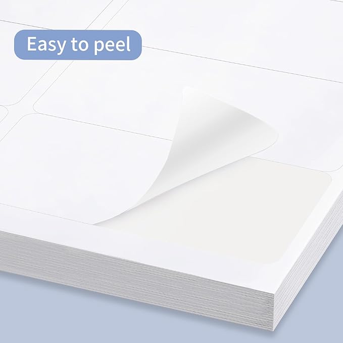 Yegawen 1" x 2-5/8" Address Labels 600 Labels Sticker Paper for Laser/Inkjet Printer Mailing Labels 8.5"×11"-White/20 Sheet