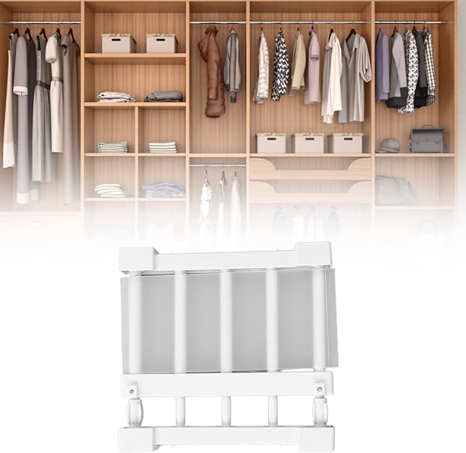 Closet Tension Shelf, 23‑30cm / 9.1‑11.8in Length Rod Expandable Storage Rack Adjustable Organizer Divider Separator Wardrobe Cupboard Hanging Shelves Pack No Slip Grip Cabinets Inside Capacity