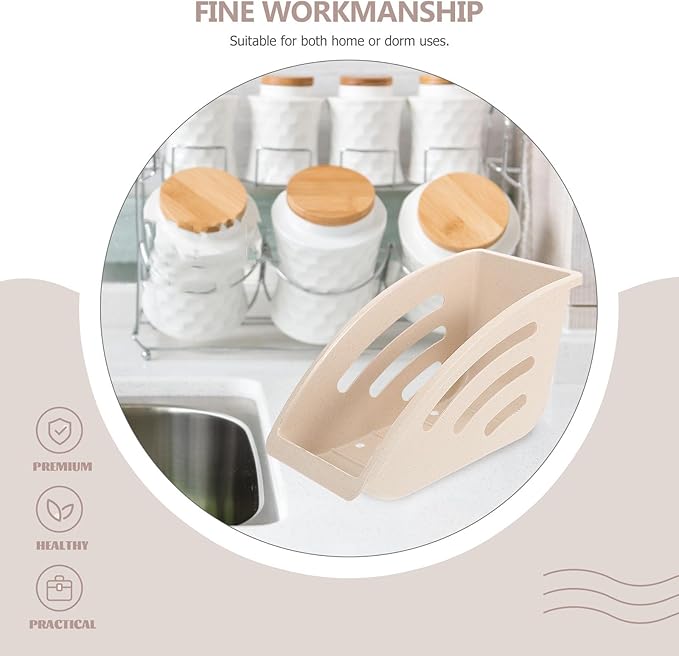 2pcs Kitchen Dish Drying Rack Countertop Plate Storage Holder with Drainage Compact Utensil Organizer Cabinet Dinner Plates Holder Space-Saving Beige