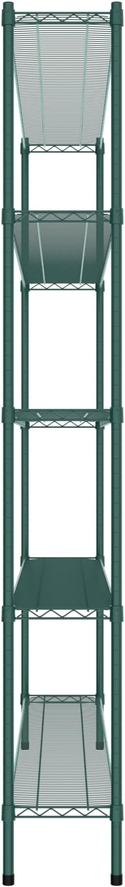 Commercial NSF Listed Green Epoxy Stationary Wire Shelving Kit 12" x 72" x 86", with 5 Shelves Perfect for Warehouse, Walk-in Refrigerator, Freezer, Grocery Store, Restaurant, Dishroom