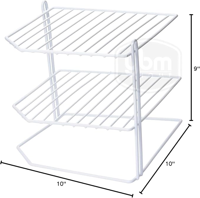 YBM HOME 3-Tier Corner Shelf Counter and Cabinet Organizer, White, Pack of 6