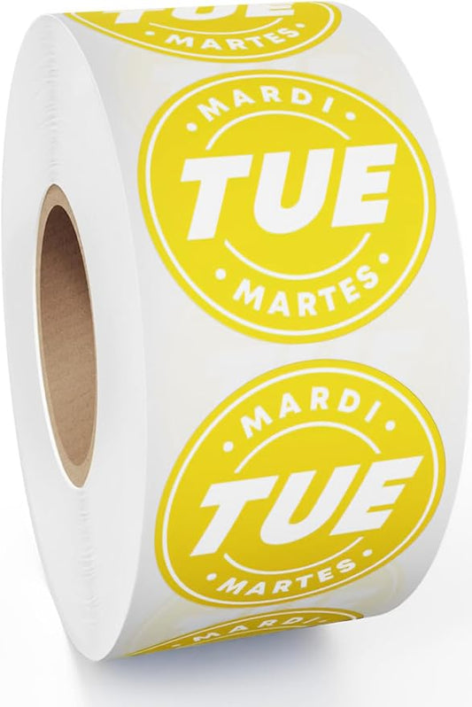 Easy Identification Date Stickers 7,000 Days of The Week Stickers – Tuesday 3/4" Days of The Week Food Labels – Day Dots for Food – Restaurant Supplies – Best by Commercial Kitchen Supplies