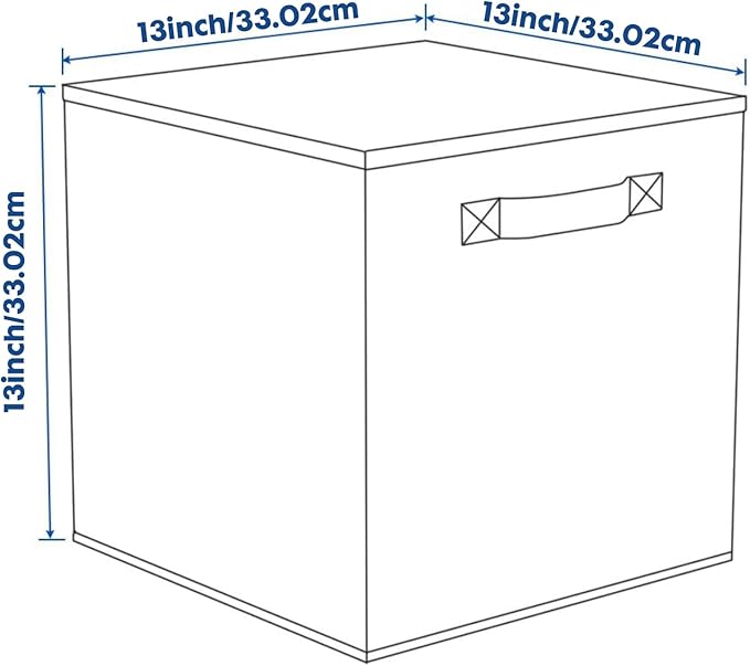 ShellKingdom Storage Bins, Foldable Fabric Storage Cubes And Cloth Organizer Drawer For Closet And Toys, 13 X 13 X 13 INCH, 2 Pack (Dark Blue)