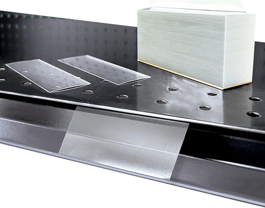 Clip Strip Corp. Price/Data Channel Label Holder Chips, Clear Plastic Tags, 2.25" L x 1.25" H, 7.5 Mil Thick, Gondola Shelf Edge, Reusable, Made for Point of Purchase Shelf Molding (500)