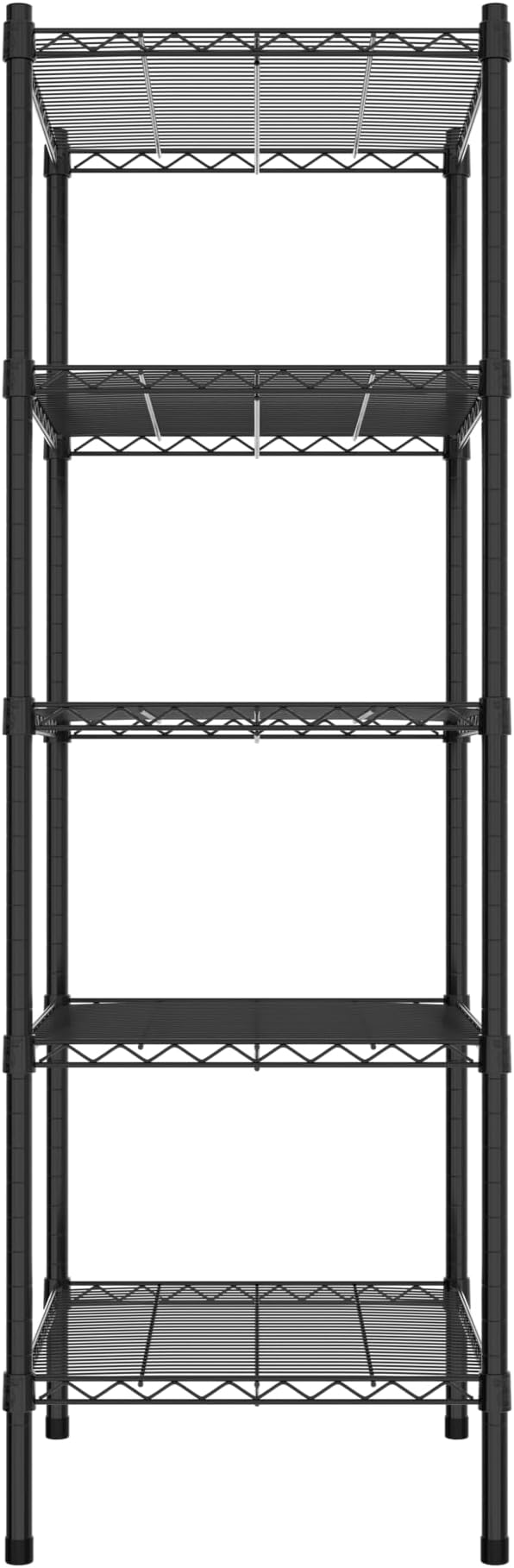 Commercial NSF Listed Black Epoxy Stationary Wire Shelving Kit 21" x 24" x 64", with 5 Shelves Perfect for Warehouse, Walk-in Refrigerator, Freezer, Grocery Store, Restaurant, Dishroom