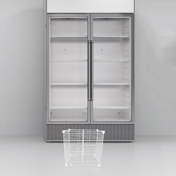Chest Freezer Divider Storage Organizers, 2 Compartments Mesh Metal Basket, Modular Shelf Separator, Freezer Organization Tray, Refrigerator Drawer Bin