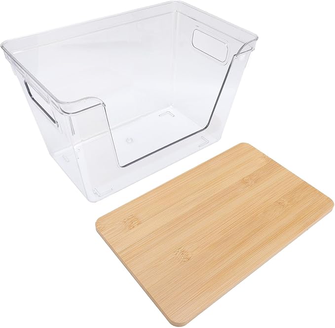 Yinhing 2Pcs Pantry Bin Multifunctional Clear Food Storage Container With Lid Ideal Kitchen Countertop for Efficient Organization and Easy Access To Food Items